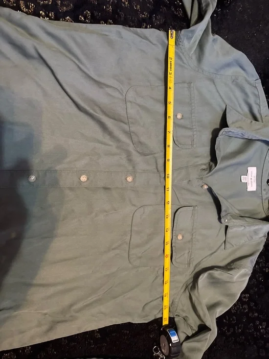 Lucky Brand NWOT 100% Lycocell Olive Green Long Sleeve Button-Up Shirt - Picture 8 of 8